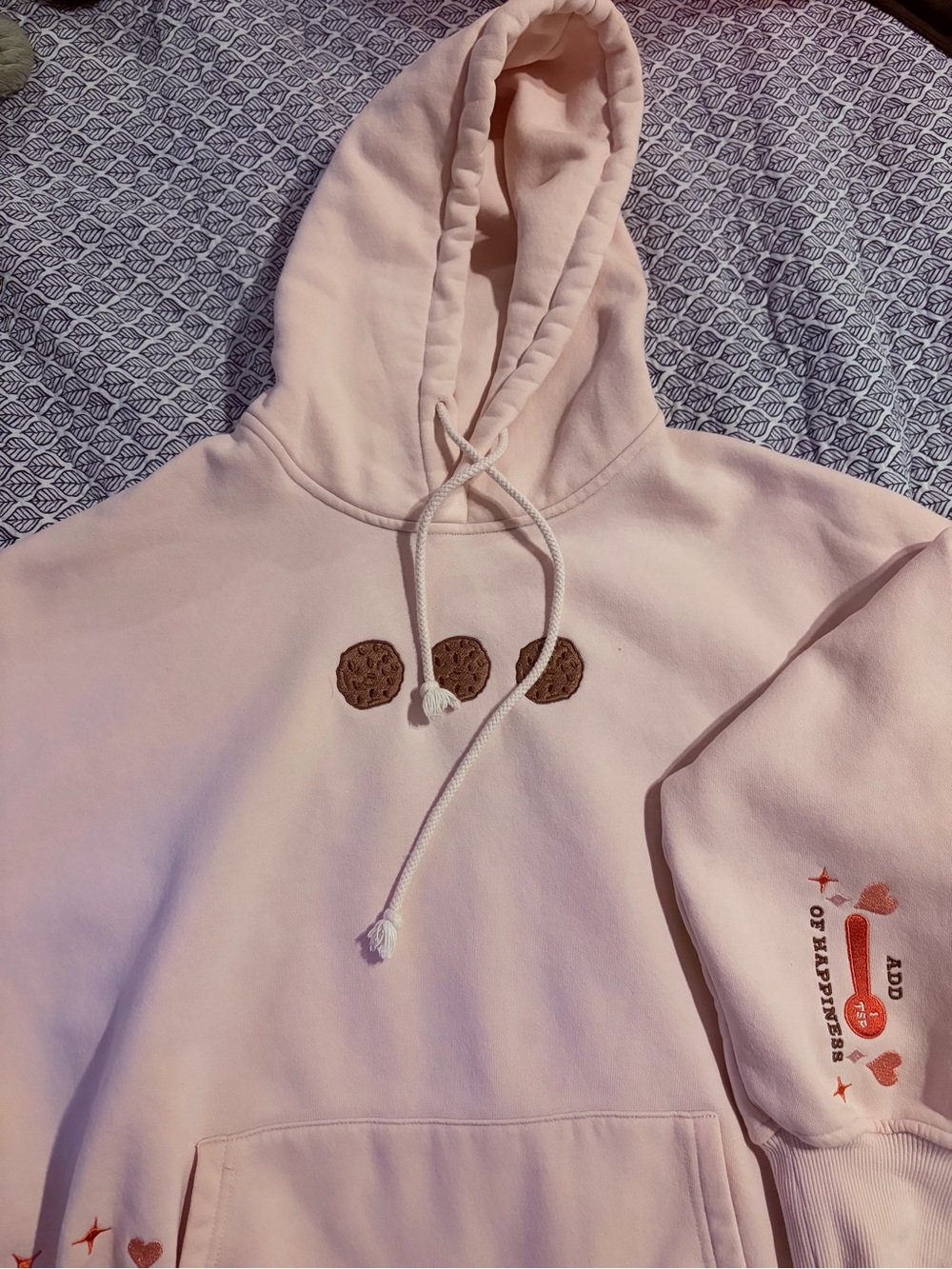 Women’s Light Pink Cookie Graphic Pullover Hoodie